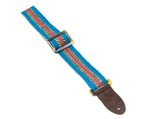 Henry Heller Picador Series 2" HPRU-02 Peruvian Tort-O Tri-Glide Guitar Strap in Blue