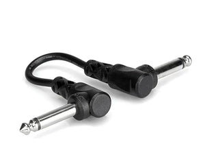 Hosa CFS-112 Molded Guitar Patch Cable, Right-angle to Same, 1 Foot