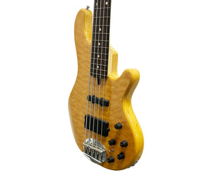 Lakland Skyline Series 55-02 Deluxe 5-String Bass Guitar in Quilted Maple with Hardshell Case
