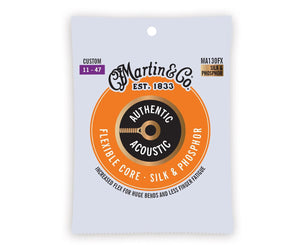 Martin MA130FX Authentic Acoustic Flexible Core Guitar Strings Silk & Phosphor 11-47 - Megatone Music