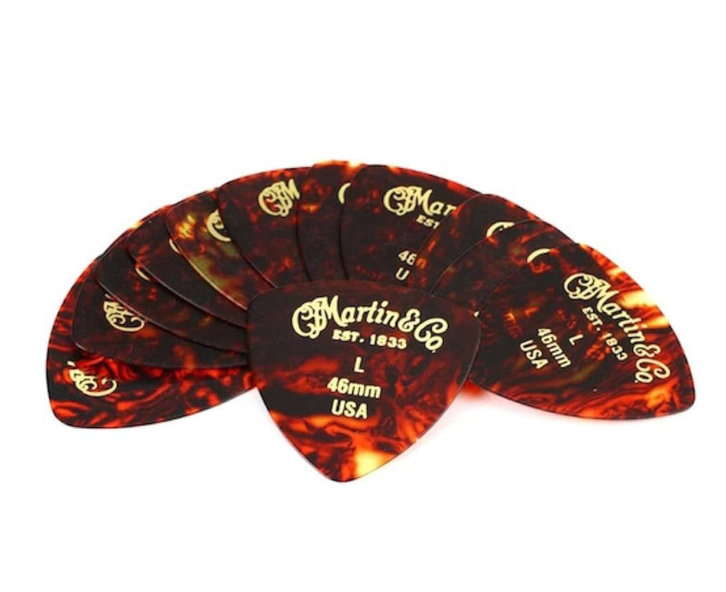 Martin .46mm Light Pick Pack 346 - Faux Tortoise - 12 Picks - Megatone Music