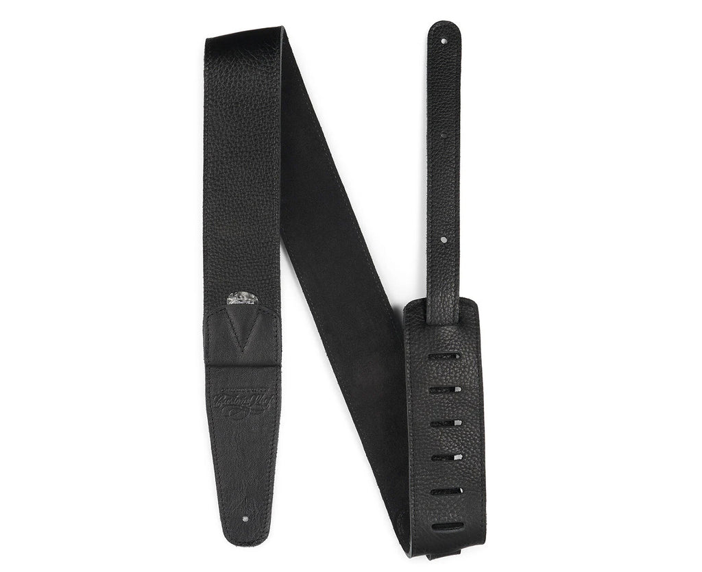 Martin Custom Shop Black Leather Pick Holder Guitar Strap - Megatone Music