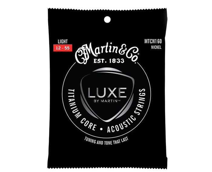 Martin MTCN160 Luxe Titanium Core Premium Acoustic Guitar Strings 12-5 ...
