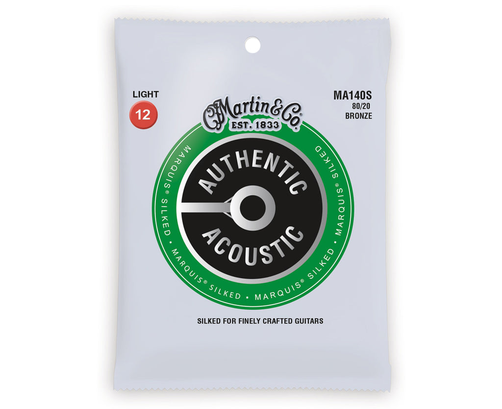 Martin MA140S Marquis Silked 80/20 Bronze Authentic Acoustic Guitar Strings Light 12-54 - Megatone Music