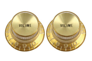 Allparts PK-0184 Gold Top Hat Set of 2 Reflector Volume Knobs