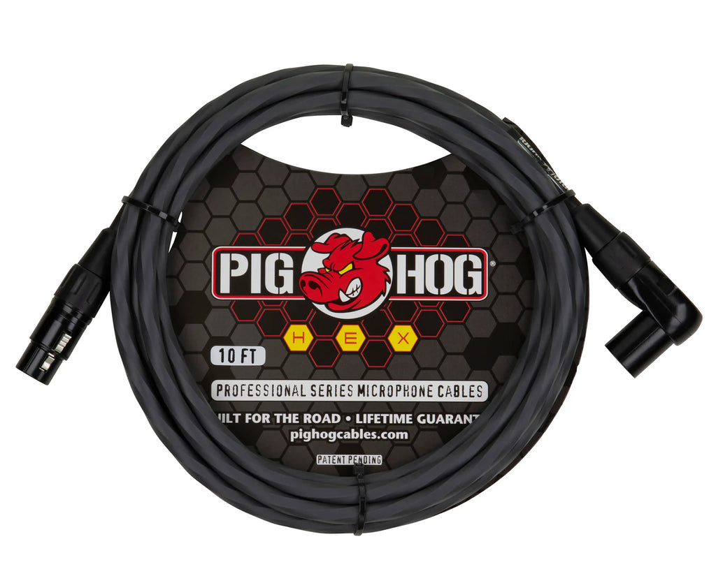 Pig Hog Hex Series Mic Cable, 10ft - Grey