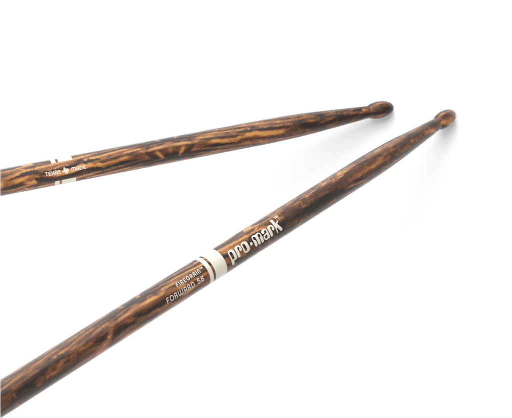 ProMark Classic Forward 5B Firegrain Hickory Drumsticks, Oval Wood Tip