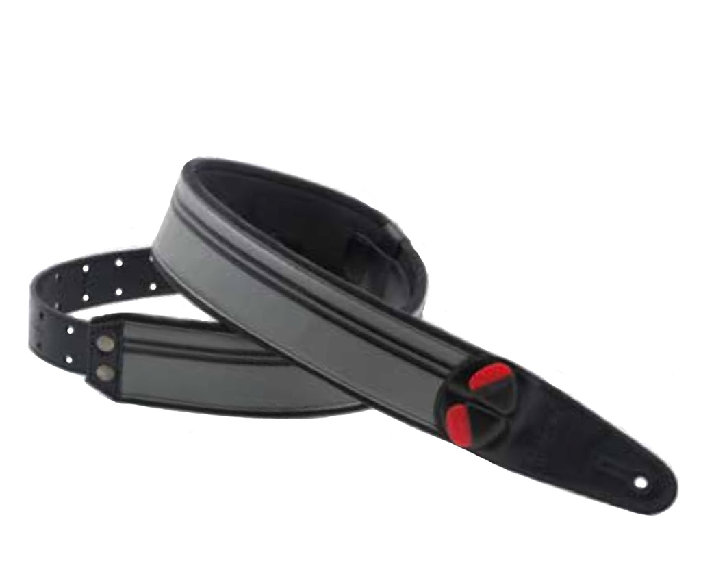 RightOn! Steady Mojo Race Gray Guitar Strap