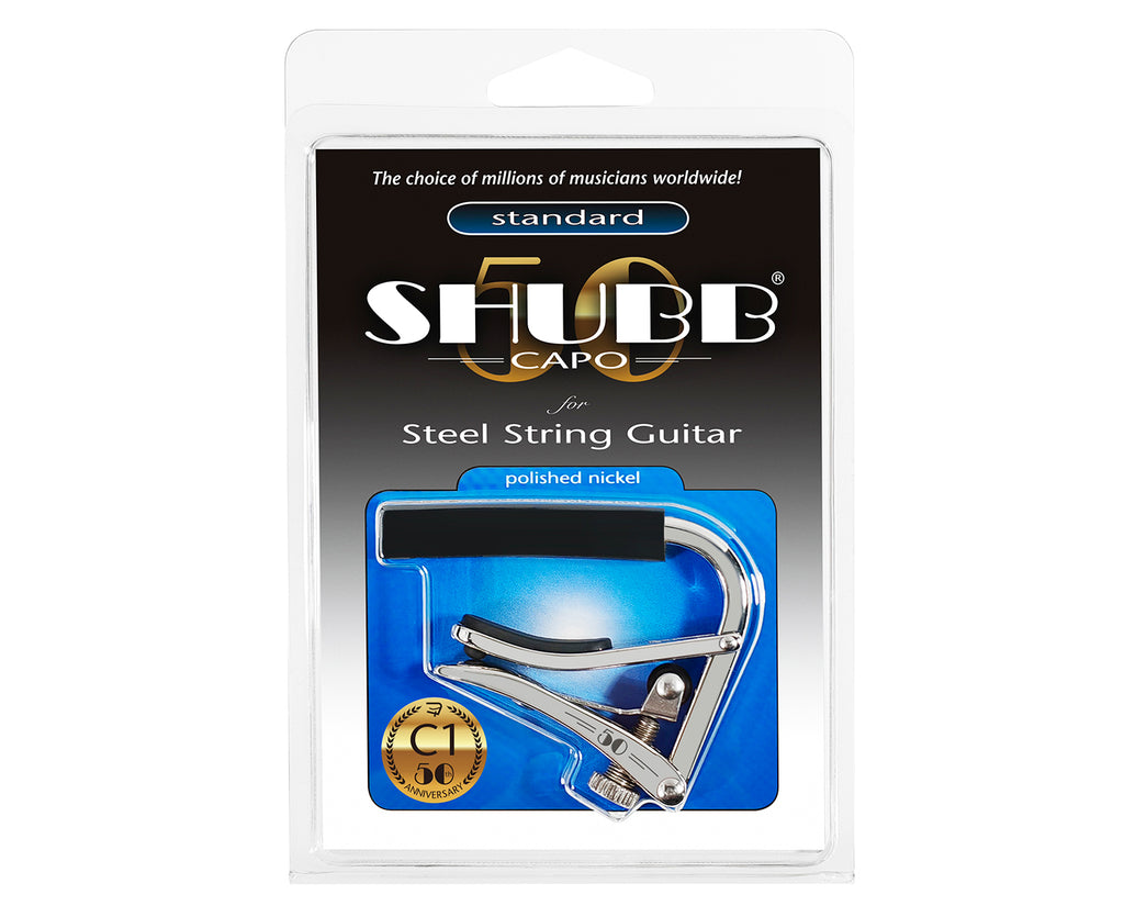 Shubb C1 Polished Nickel Capo for Acoustic or Electric Guitars