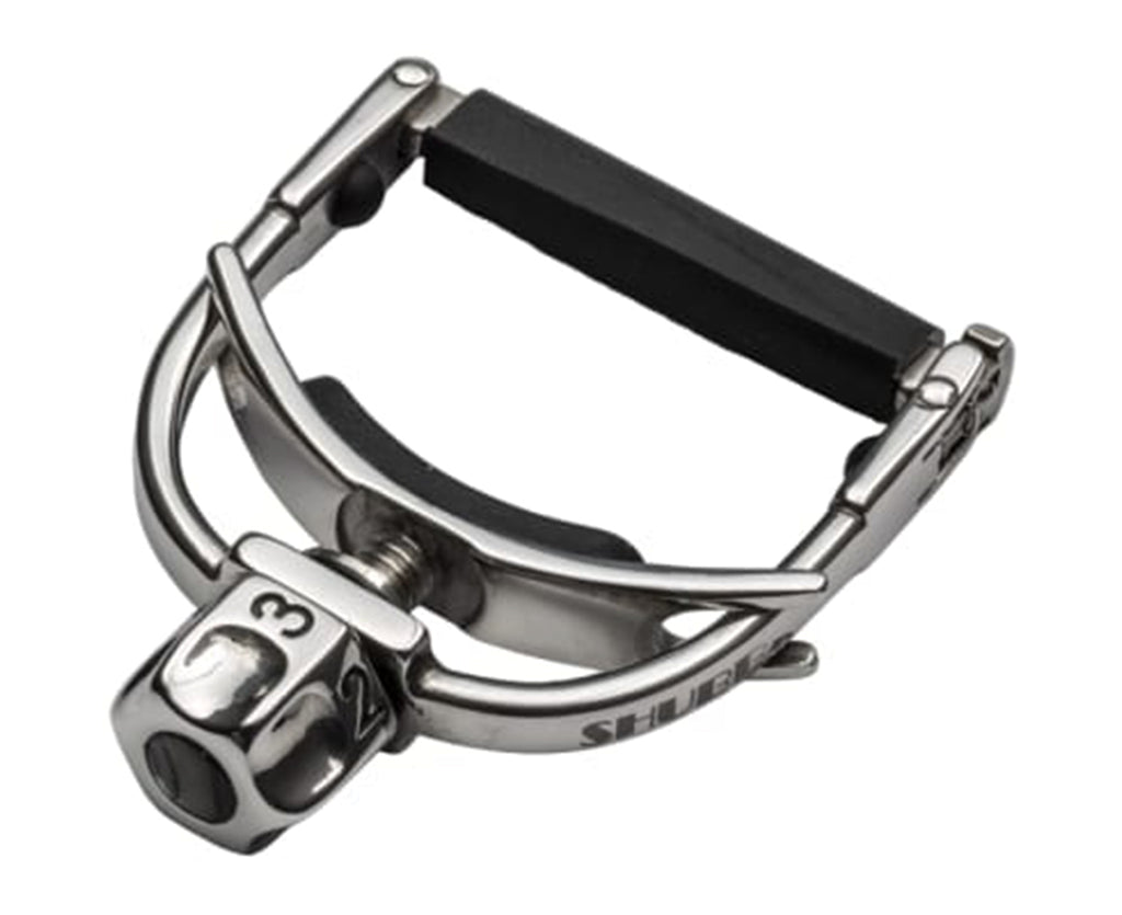 Shubb F5 Polished Nickel Fined Tune U-Shaped Capo for Banjos