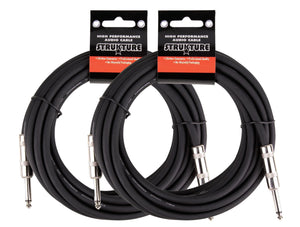Strukture 20ft Speaker Cable 2pk, 16 Gauge, 1/4" Connectors