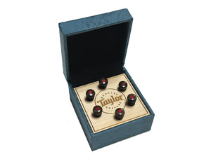 Taylor 5" Bridge Pin Set, 5" Taper, Bone Brown with Red Opal