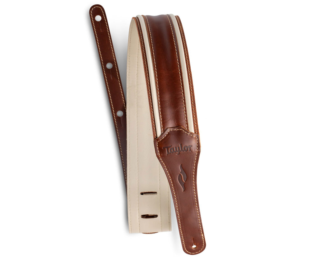 Taylor Guitars Element 2.5" Leather Guitar Strap in Brown/Cream