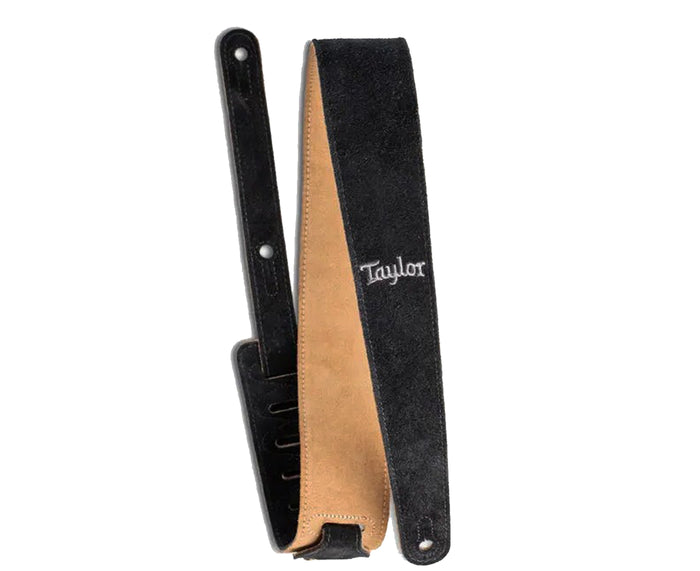 Taylor Guitars 2.5" Embroidered Suede Guitar Strap in Black