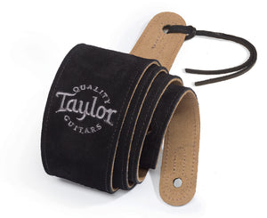 Taylor Guitars 2.5" Embroidered Suede Guitar Strap in Black
