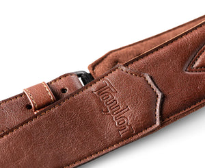 Taylor Vegan Leather 2.5" Guitar Strap in Medium Brown w/ Embossed Logo