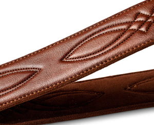 Taylor Vegan Leather 2.5" Guitar Strap in Medium Brown w/ Embossed Logo