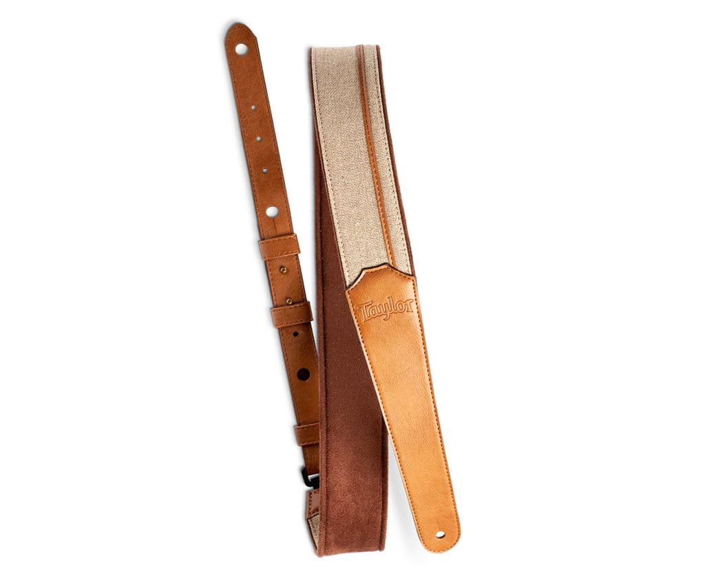 Taylor Vegan Leather 2.5" Guitar Strap in Tan w/ Embossed Logo