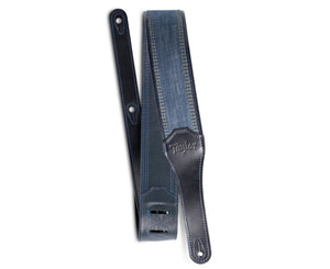 Taylor Blue Denim 2.5" Guitar Strap | Navy Leather Edges