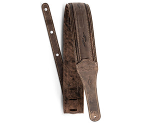 Taylor Guitars Element Distressed Leather 2.5" Guitar Strap in Dark Brown