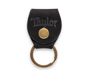Taylor Guitars Key Ring w/ Pick Holder, Black Nubuck