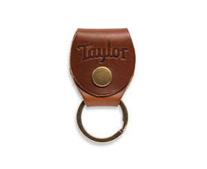 Taylor Guitars Key Ring w/ Pick Holder, Brown Leather
