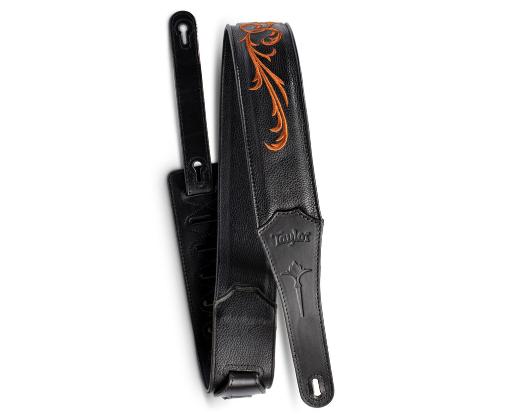 Taylor Guitars Nouveau Embroidered 2.5" Leather Guitar Strap