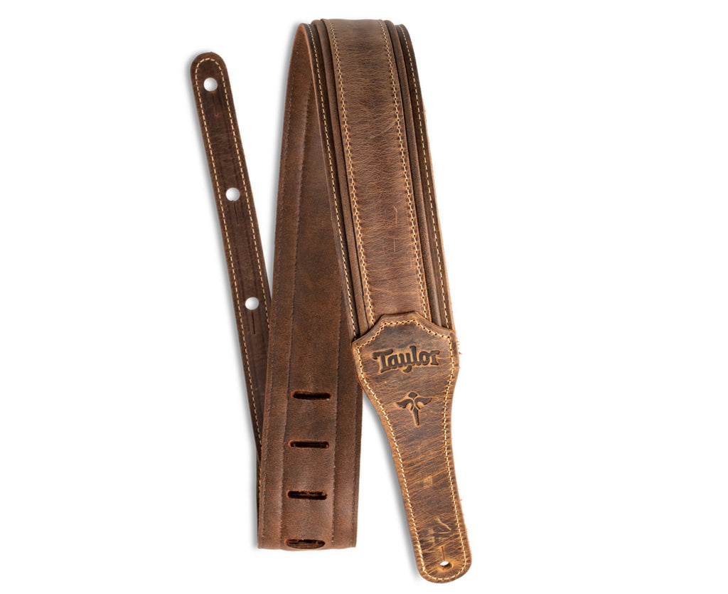 Taylor Guitars Wings Distressed Leather 3.0" Guitar Strap in Brown