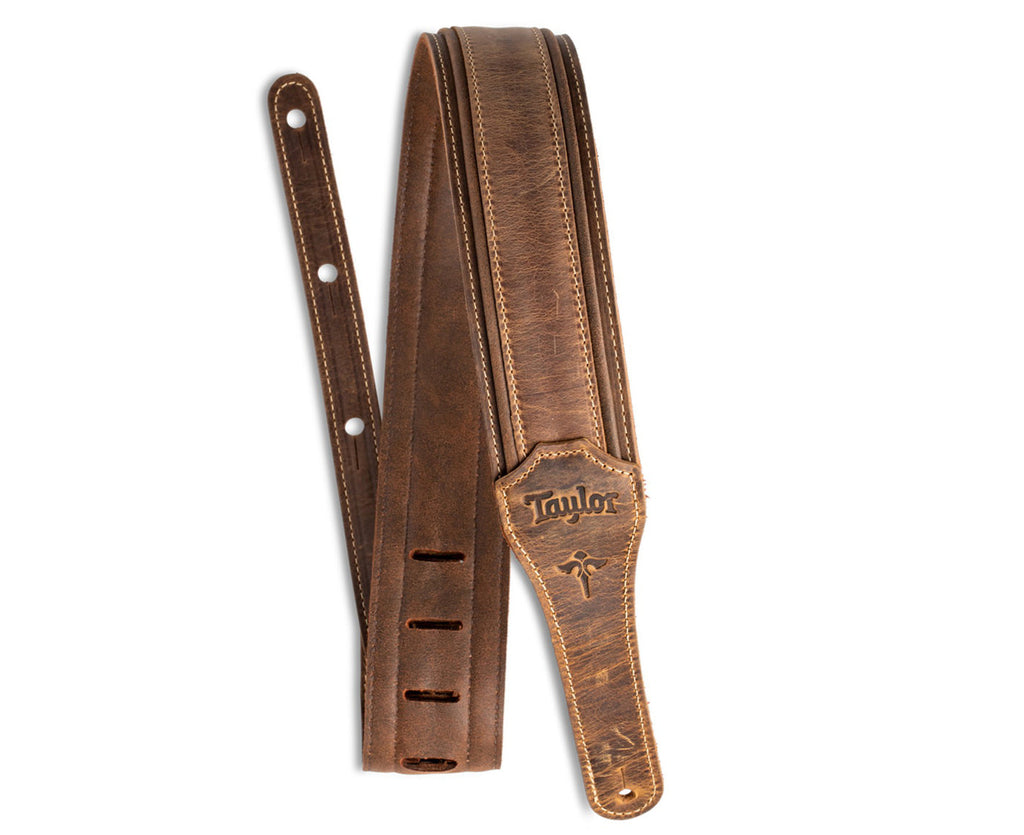 Taylor Guitars Wings Distressed Leather 2.5" Guitar Strap in Brown