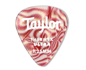 Taylor Premium 351 Thermex Ultra Guitar Picks in Ruby Swirl 1.25mm, 6-pack