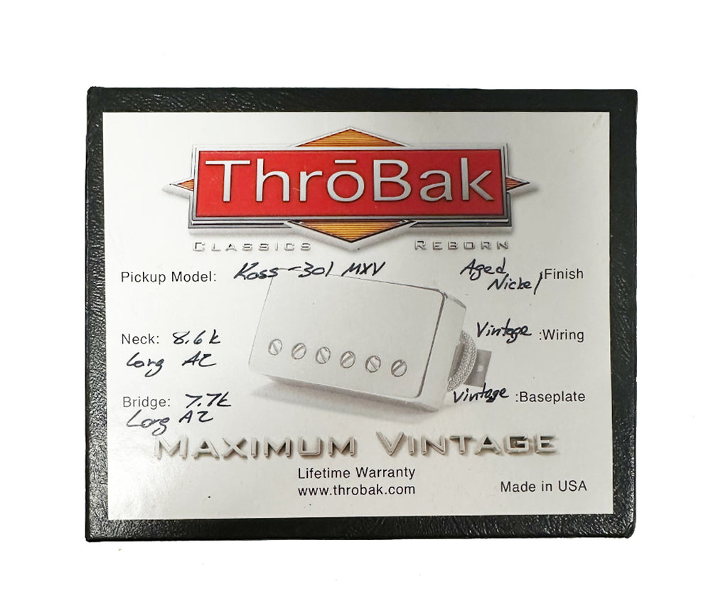 Throbak Koss-301 MXV P.A.F. Pickup Repros - Aged Nickel - Paul Kossoff - Made in USA