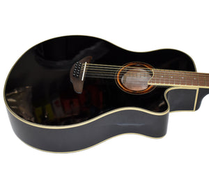 Yamaha APX700II-12 Thinline Cutaway 12-String Acoustic-Electric Guitar in Gloss Black