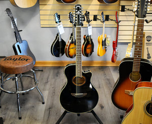 Yamaha APX700II-12 Thinline Cutaway 12-String Acoustic-Electric Guitar in Gloss Black