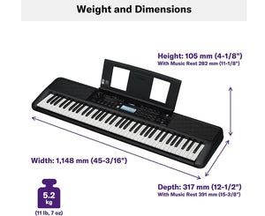 Yamaha PSR-EW320 76-Key Portable Keyboard With Power Adapter