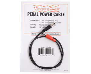 Voodoo Lab Pedal Power AC Cable PPL6 - 2.1mm to 2.5mm Straight Barrel Cable