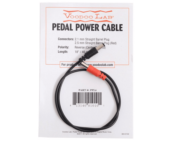 Voodoo Lab PPL6 AC Cable - 2.1mm to 2.5mm Straight Barrel Cable