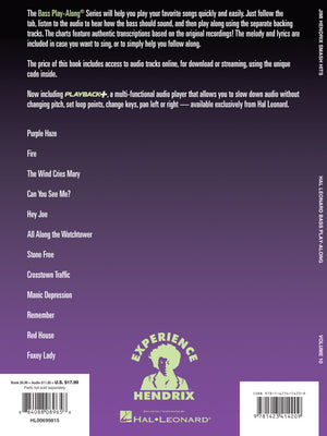 Hal Leonard Jimi Hendrix Experience - Smash Hits Bass Play-Along Volume 10