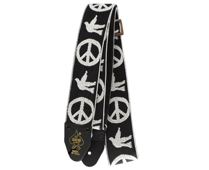 Ace Vintage Reissue Peace and Dove Guitar Strap by D'Andrea - Made in the USA