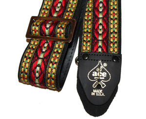 Ace Vintage Reissue Bohemian Red Guitar Strap by D'Andrea - Made in the USA - Megatone Music