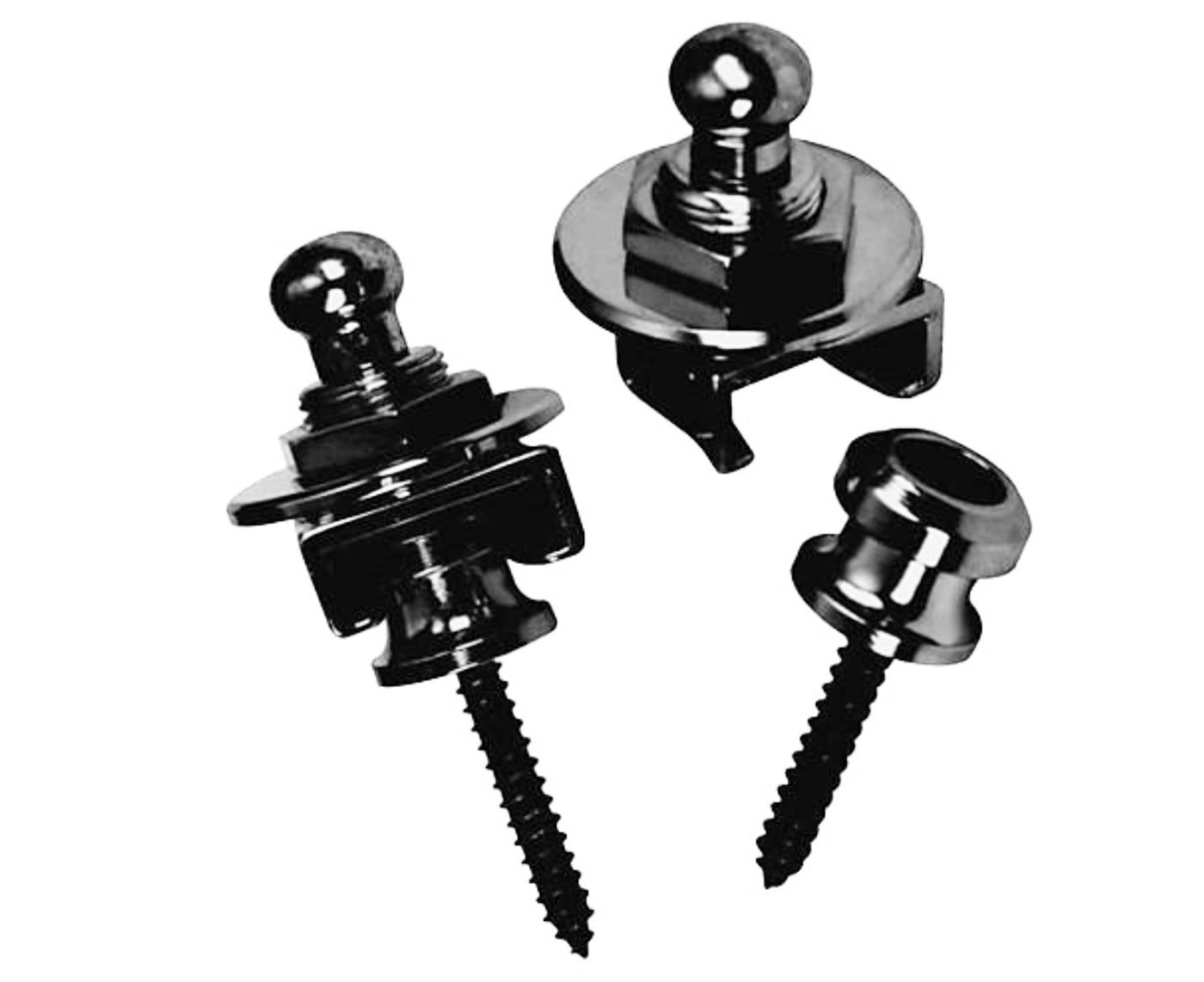 All New- BLACK Schaller Style locking Strap Button System-K1