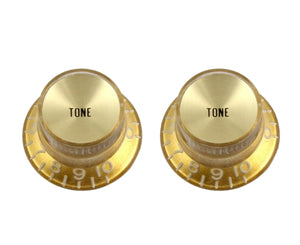 Allparts PK-0182 Gold Top Hat Set of 2 Reflector Tone Knobs - Megatone Music