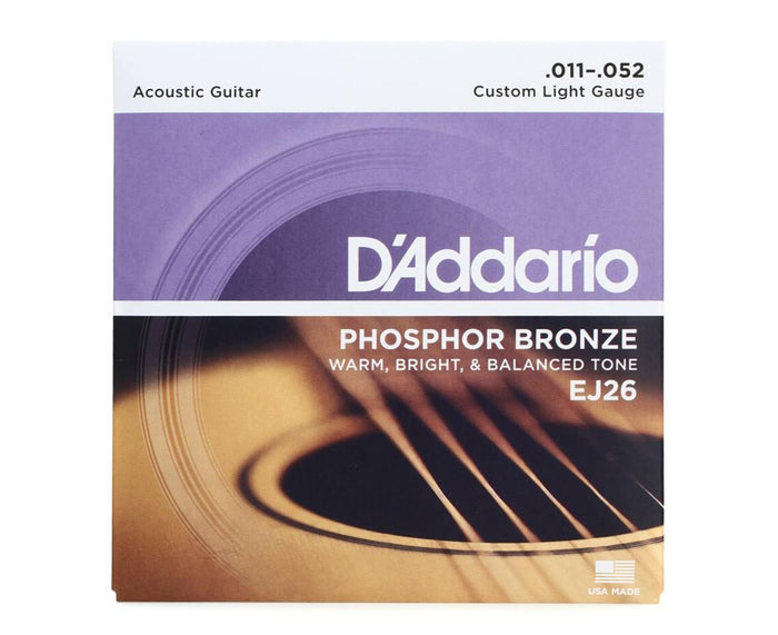 D'Addario EJ26 Phosphor Bronze Acoustic Guitar Strings .011-.052