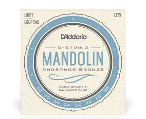 D'Addario EJ73 Light Loop End Mandolin Strings .010-.038w