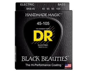 DR Strings BRB-45 Black Beauties Bass Strings - Extra-Life, Black-Coated - Megatone Music