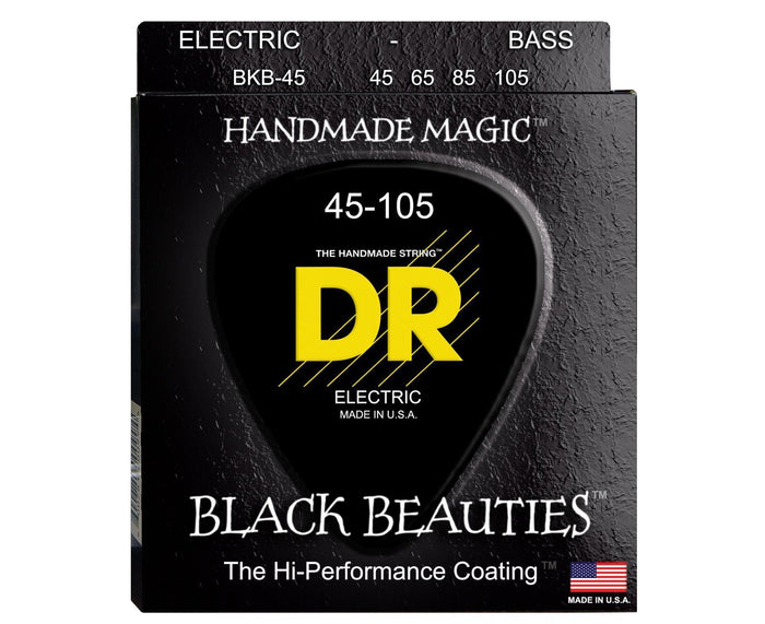 DR Strings BRB-45 Black Beauties Bass Strings - Extra-Life, Black-Coated