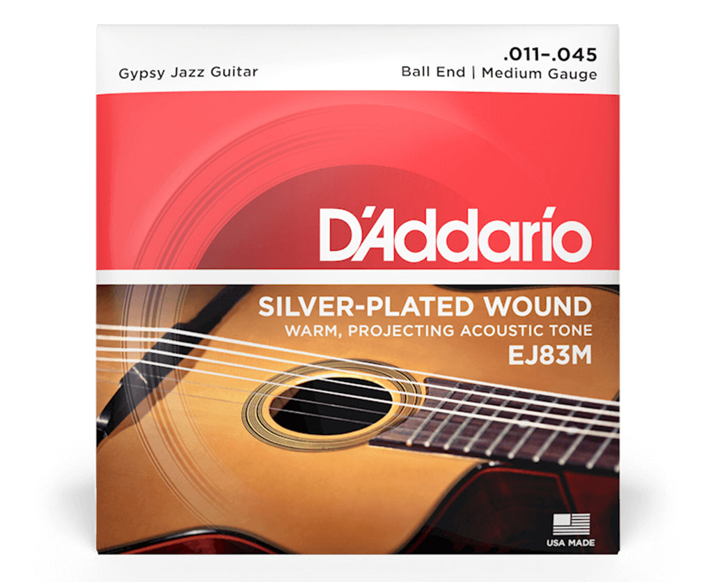 D'Addario EJ83M Gypsy Jazz Guitar Silver-Plated Wound 11-45