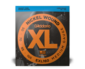 D’Addario EXL160 Nickel Wound 4-String Bass Guitar Strings Medium 50-105 Long Scale