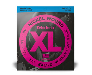 D’Addario EXL170 Nickel Wound 4-String Bass Guitar Strings Light 45-100 Long Scale
