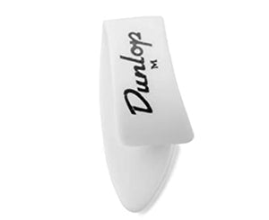 Dunlop 9002P White Plastic Thumbpicks, Medium, 4/Player's Pack
