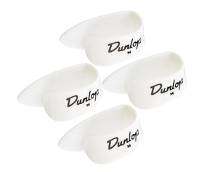Dunlop 9002P White Plastic Thumbpicks, Medium, 4/Player's Pack